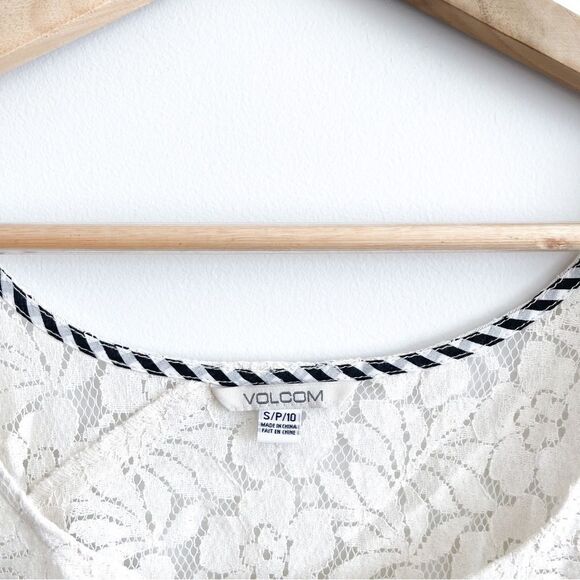 Volcom Not So Classic Tank Floral Lace Women's S Cream NWT - Picture 4 of 7